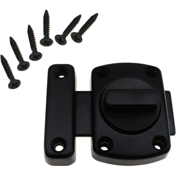 Safety Door Lock Black Anti-Prying Rotate French Door Lock Zinc Alloy Cabinet Furniture Latch for Various Furniture and Door Lock Reinforcement