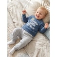 thumbnail image 5 of BemeyourBBs Toddler Baby Boy Fall Winter Clothes Infant Baby Boys Outfits Mommy's Little Prince Letters Crown Printed Long Sleeve Crewneck Sweatshirt Elastic Waist Jogger Pants Set, 5 of 9