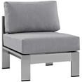 thumbnail image 5 of Modern Contemporary Urban Design Outdoor Patio Balcony Five PCS Sectional Sofa Set, Grey Gray, Aluminum, 5 of 7