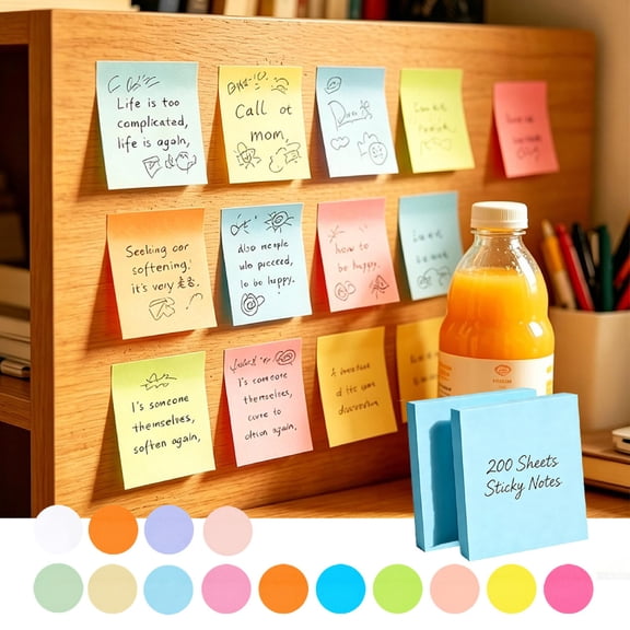 KOYPTL Sticky Notes 3x3 inch 200Sheets,Self-Stick Pads Bright Colors Sticky Note Sheets To Do List,Recyclable,Easy to Post for Home,Office,Notebook Study & Organization (Light Blue)(Yellow)