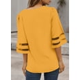 thumbnail image 4 of Sidefeel Women Blouse Shirts V Neck Lace Splice Solid Blouses Tunic Tops S 4-6, 4 of 6