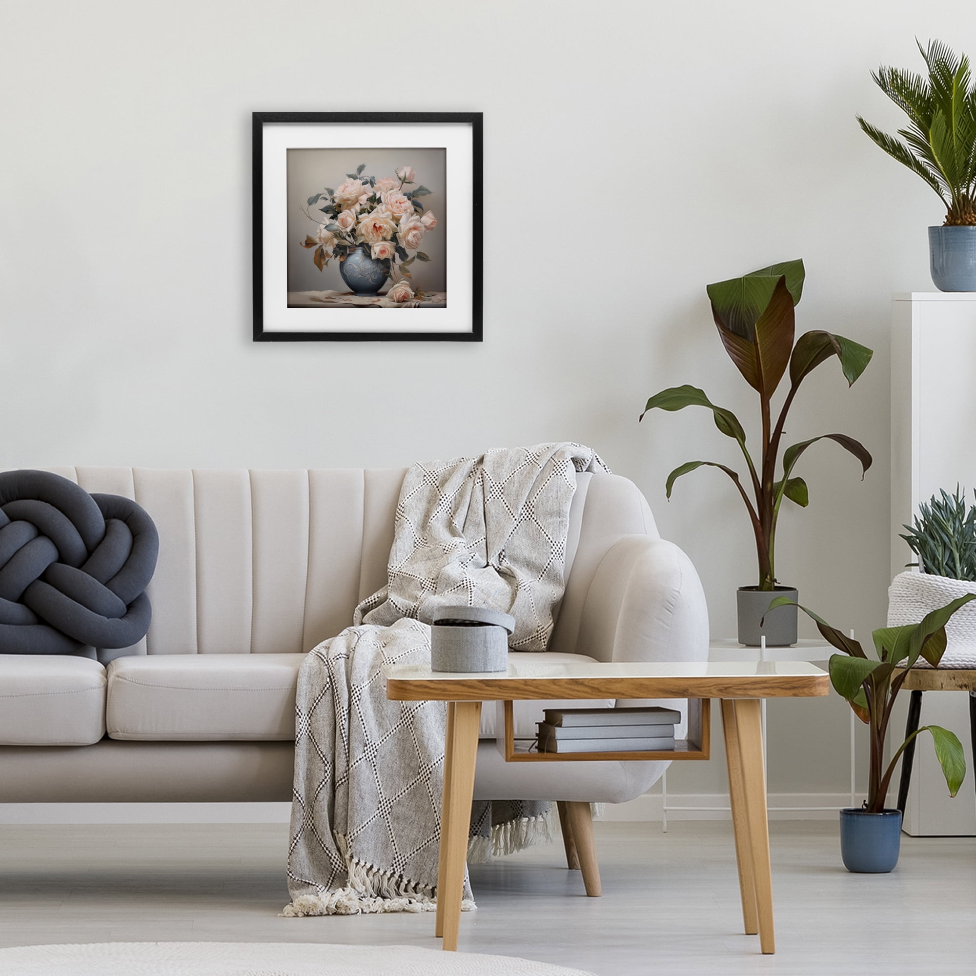 Stupell Industries Rose Paragon Vase Black Framed Print Under Glass, design by Steve Hunziker