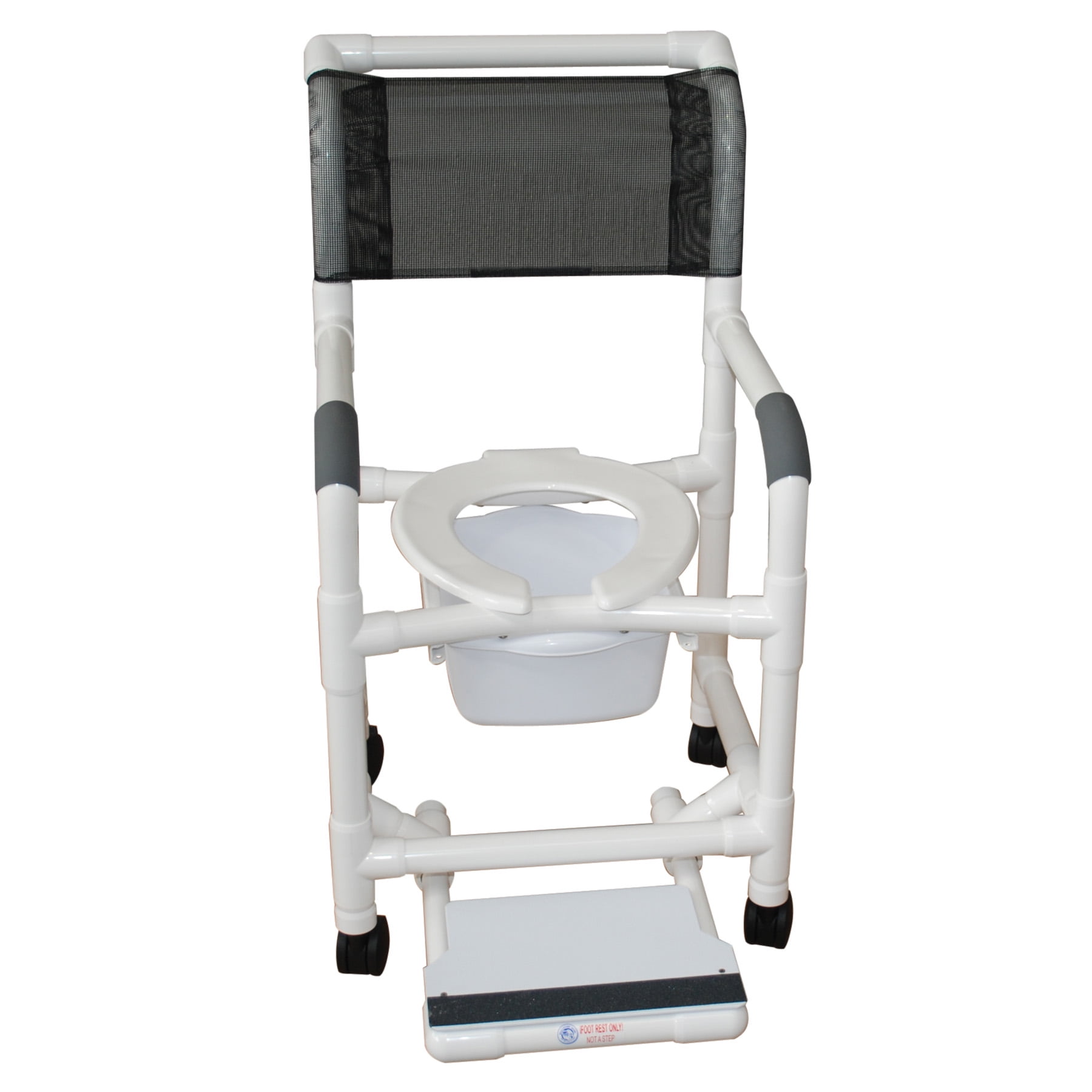 MJM International 1183TWSFSQPAIL Shower Chair with Sliding Footrest