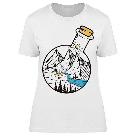 Glass Bottle Landscape T-Shirt Women -Image by Shutterstock, Female Small