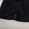 thumbnail image 7 of Pandaie Boys Double Breasted Wool Blend Peacoat Lapel Raglan Sleeve Patch Pocket Mid Length Winter Coat Black,5-6 Years, 7 of 7
