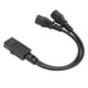 thumbnail image 3 of Cables de alimentación divisores en Y hembra IEC320 C14 a 2 X C13 1 en 2 salidas 2500W 10A 250V Cable de extensión de alimentación para monitores LCD, 3 of 5