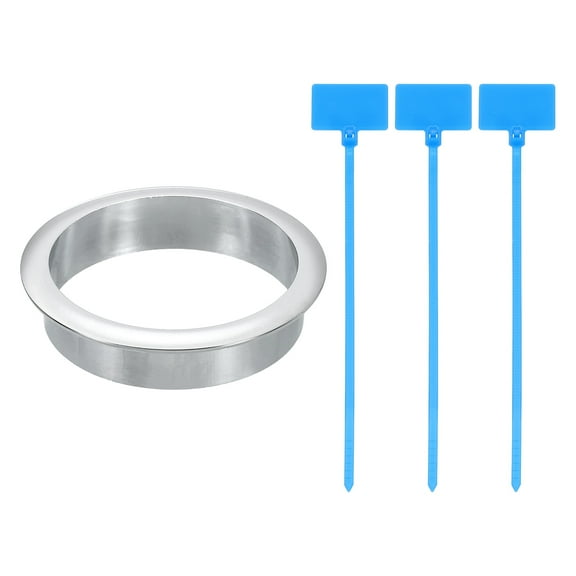 Desk Grommet, 2-3/4" (70mm)Zinc Alloy Cable Hole Cover Cable Ties, Silver Tone