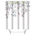 thumbnail image 1 of Cortina de ducha de hojas de plantas de acuarela, juego de cortinas de ducha de baño con ganchos, 72" W x 72" L, 1 of 5