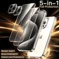 thumbnail image 5 of 5 in 1 Case for iPhone 15 Pro 6.1-Inch with 2-Pack Each Tempered Glass Screen Protector and Camera Lens Protector, Non-Yellowing Shockproof Bumper Phone Cover (Clear), 5 of 7