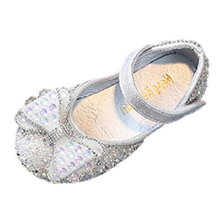 

Toddler Girl Boots Fashion Spring and Summer Children Dance Shoes Girls Performance Princess Shoes Rhinestone Pearl Sequins Bowknot Lightweight Comfortable Girls Boots Size:18-24 Months