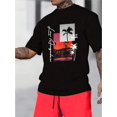 thumbnail image 1 of Summer Men'S Front Printed Short-Sleeved T-shirt, Comfortable and Breathable Material, Casual Sports Style, Los Angeles, Casual Sporty Tee, Summer Gifts, 1 of 6