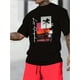 thumbnail image 1 of Camiseta de verano de manga corta con estampado frontal para hombre, cómoda y transpirable, estilo deportivo informal, Los Ángeles, 1 of 6