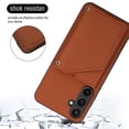thumbnail image 6 of Mantto for Samsung Galaxy S23 FE Wallet Case, Double Magnetic Clasp Back Flip Kickstand with RFID Blocking Credit Card Holder Folio Durable Leather Phone Cases for Women Men Girls,Brown, 6 of 8