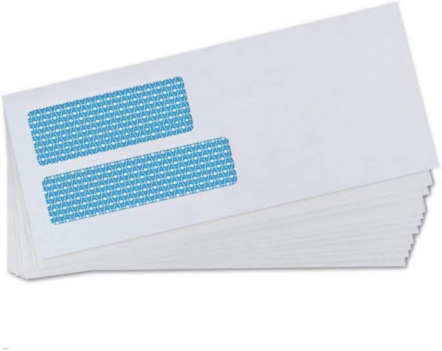 Aimoh Gummed #9 Security Business Envelopes, Double Window Mailing Envelopes, White, 3-7/8" x 8-7/8", 1000 Count