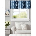 thumbnail image 3 of Curtain Valance for Windows,Blue Water Ripple Gradient Stripes Kitchen Valances Rod Pocket Short Curtains,Abstract Geometric Window Treatment Panel for Bedroom Bathroom 54"x18", 3 of 7