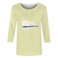 thumbnail image 5 of Dazajoo Independence Day 3/4 Sleeve Tops for Women 2024 Summer Casual Crew Neck Shirts Womens 4th of July American Flag Patriotic Tunic Flash Deals Today,Khaki,XL, 5 of 6