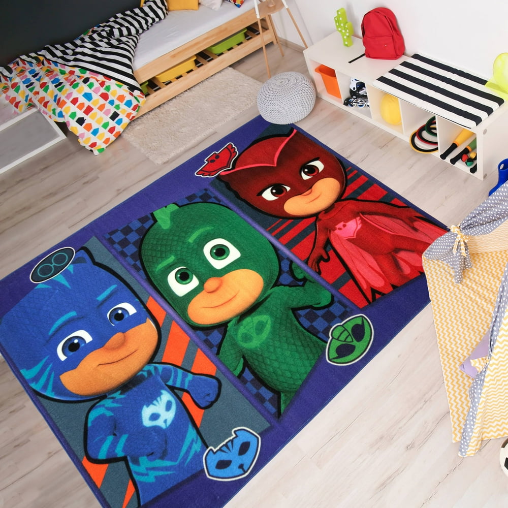 PJ Mask Patchwork HD Digitally Printed Rug, 4'6"x6'6"