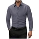 thumbnail image 1 of pstuiky camisetas de manga larga para hombre, Camisa informal de manga larga con solapa y botones de color liso para hombre. Tops de talla grande para hombre l, 1 of 8