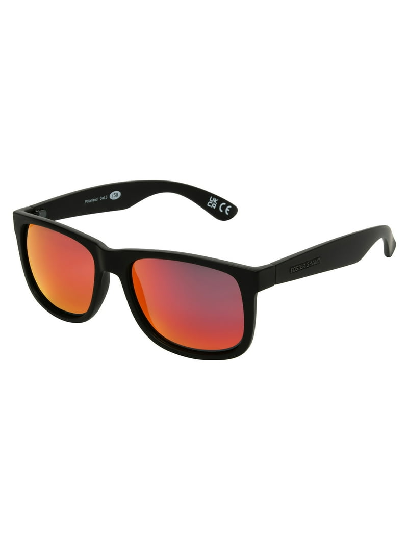 Foster Grant Black with Red Lenses Polarized Sunglasses