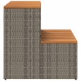 thumbnail image 4 of vidaXL Hot Tub Step Grey 50x50x50.5 cm Poly Rattan and Solid Acacia, 4 of 5