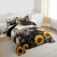 thumbnail image 3 of Homewish Highland Cattle Bedding Comforter Set 2pcs for Teenagers,Farmhouse Animal Twin Comforter Sets Microfiber,Chic Floral Sunflowers Breathable Bedding Set,Lightweight Room Decor,Reversible, 3 of 8