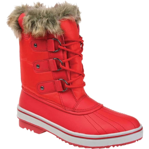 Women's Journee Collection North Waterproof Duck Boot Red Manmade 11 M