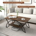 thumbnail image 7 of Spaco 2-Tier Faux Marble Coffee Table with Marble Top and Metal Frame-Rustic Brown, Modern Coffee Table for Living Room Office Reception, 7 of 7