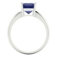 thumbnail image 4 of 2 ctw Solitaire Anniversary Ring for Women | Asscher Cut Simulated Tanzanite | Hyperallergenic Solid 18K White Gold, 4 of 5