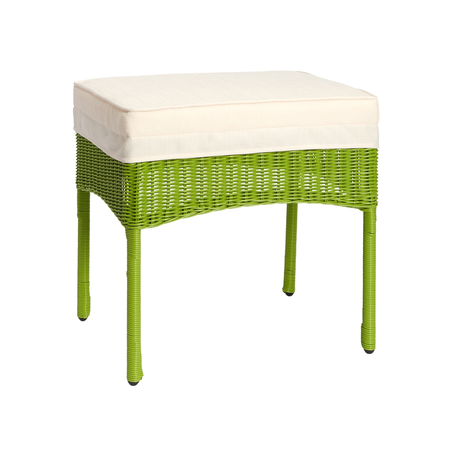 Brylanehome Roma AllWeather Resin Wicker Ottoman W/ Free Cushion