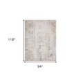 thumbnail image 5 of 8' X 10' Gray Blue Taupe And Cream Abstract Distressed Stain Resistant Area Rug, 5 of 5
