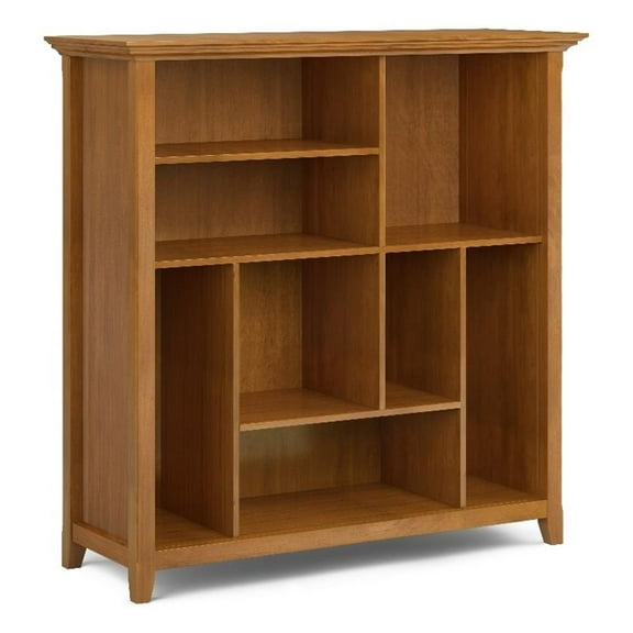 Pemberly Row Wood 44x44" Bookcase and Storage Unit - Light Golden Brown