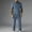 Blue, variant on mihongmao Spring Outfits for Men Summer Solid Color Short Sleeve Casual Zipper Top Elastic Waist Drawstring Pocket Pants Set Khaki 3X
