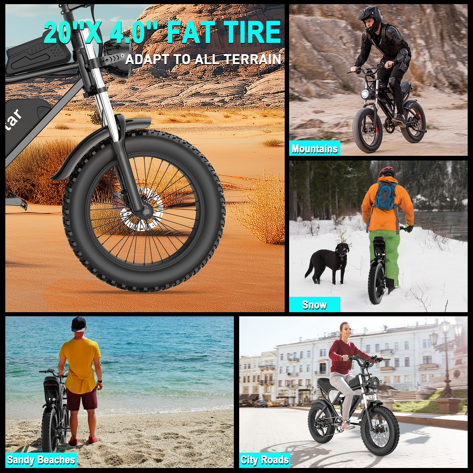 Ridstar Electric Bike for Adults,Peak 1500W 30MPH,48V 15.6Ah Electric Bicycle,Full Suspension Mountain Bike UL2849