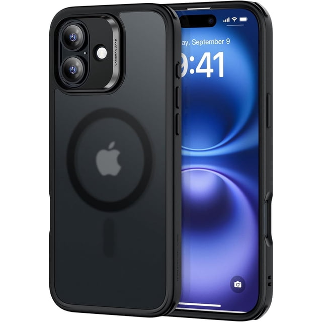 Pour iPhone 16 Pro Max Étui, Compatible avec MagSafe, Protection Antichoc de Qualité Militaire, Étui Magnétique pour iPhone 16 Pro Max, Étui Hybride Classique (HaloLock), Transparent