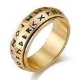 thumbnail image 1 of Anillo de acero de titanio giratorio con texto vikingo nórdico para hombre, joyería para aliviar el estrés y la ansiedad emocional, 1 of 5