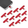 thumbnail image 1 of 12pcs Phone Tether Tab, Universal Phone Lanyard Patch T Shape Cell Phones Strap Replacement Part for Most Smartphone Cases, Red, 1 of 6