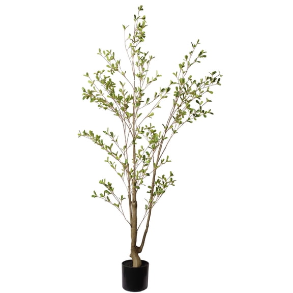 5FT Artificial Olive Tree, Lifelike Fake Potted Plant for Indoor Home Decor, Realistic Faux Olive Tree for Living Room, Office, 1pc/set