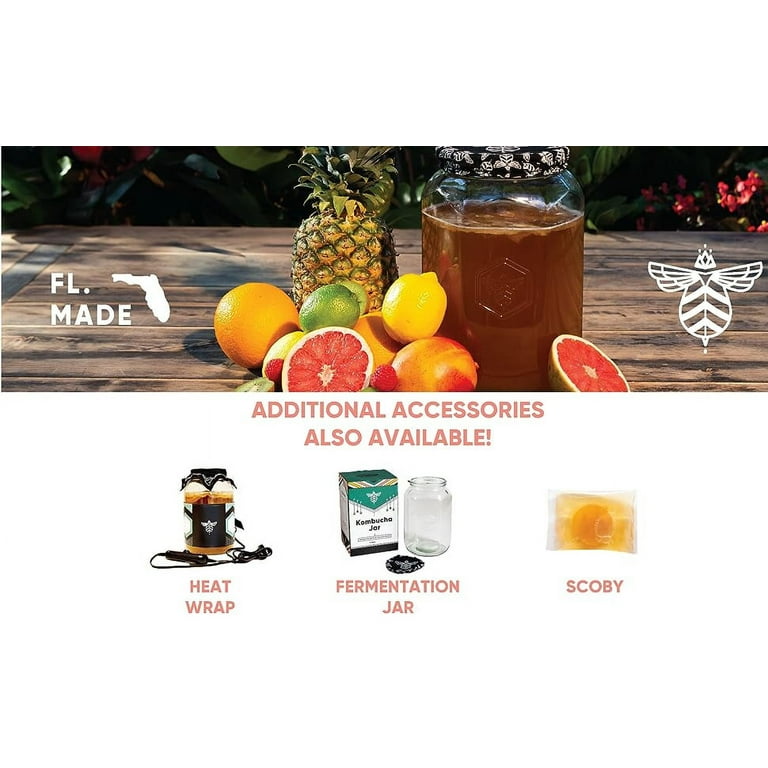 Craft A Brew Kombucha Tea Starter Kit, 1 Gallon Capacity, Complete Home  Brewing Starter Kit for Crafting Fresh and Healthy Kombucha