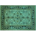 thumbnail image 1 of Ahgly Company Indoor Rectangle Oriental Turquoise Blue Traditional Area Rugs, 2' x 5', 1 of 4