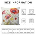 thumbnail image 5 of Nawypu  Square Pillow Cover Red Poppies Flowers Watercolor Hand Painted Throw Cushion Covers for Couch Chair Bedroom, 5 of 5