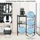 thumbnail image 4 of Estantería Soporte Con Repisas Para 4 Botellas Garrafón De Agua, Rack Organizador Acero Duradero Con 3 Niveles Con Estantes de Almacenamiento Para Vasos para Cocina y Oficina (Negro), 4 of 9