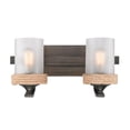 thumbnail image 1 of Golden Lighting 1048-BA2 GMT-CS 2 Light Bath Vanity, Gunmetal Bronze & Clear Sandblasted, 1 of 4