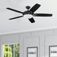 thumbnail image 2 of Prominence Home Clancy 52" Matte Black Indoor Ceiling Fan with Light, 5 Blades, Remote & Reverse Airflow, 2 of 14