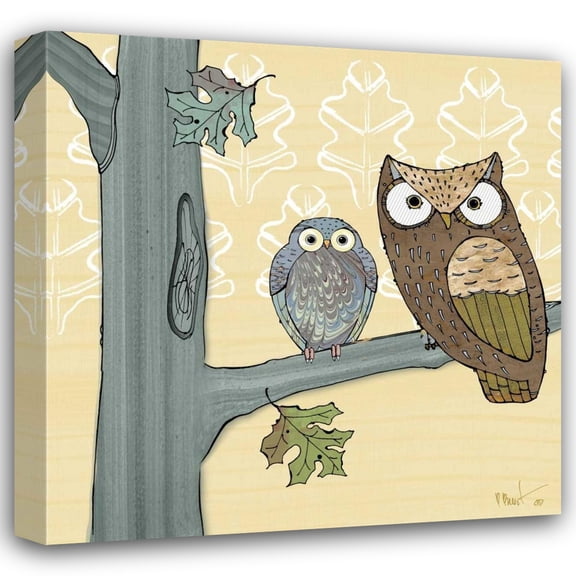 Paul Brent 20x20 Gallery Wrapped Canvas Wall Art Titled - Pastel Owls IV