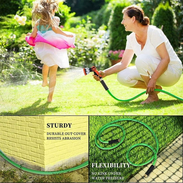 Garden Hose - Durable PVC Non Kinking Heavy Water Hose with Brass Hose  Fittings (5/8IDx20'(20 FEET)) 