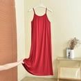 thumbnail image 5 of Asxite Plus Size Womens Pajamas Loose Spaghetti Strap Crew Neck Solid Short Sleep Dress, 5 of 7