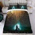 thumbnail image 4 of Bosque Salvaje Conjunto de sábanas temático, trío de piezas, cómodo y amigable con la piel, diseño único, regalo de decoración para el hogar para familiares, amigos y fans,135cm *200cm, 4 of 6
