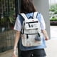 thumbnail image 5 of 3 unidades/juego de mochilas de lona unisex con estampado de dibujos animados bonitos, bolsos de hombro (blanco) Likrtyny Para estrenar, 5 of 6
