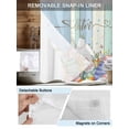 thumbnail image 5 of No Hook Shower Curtain with Snap-in Liner, Easter Waterproof Fabric Bathroom Curtains, Spring Rabbit Ears Foot Flowers Eggs Green Wooden Bath Curtains & Mesh Top Window 66"x72", 5 of 9