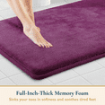 thumbnail image 2 of ComfiTime 2 Piece Bathroom Rugs Set – Thick Memory Foam, Non-Slip Bath Mat, Soft Plush Velvet Top, Ultra Absorbent, Small, Large & Long Rugs for Bathroom Floor, Eggplant, 17*24 & 20*32, 2 of 10